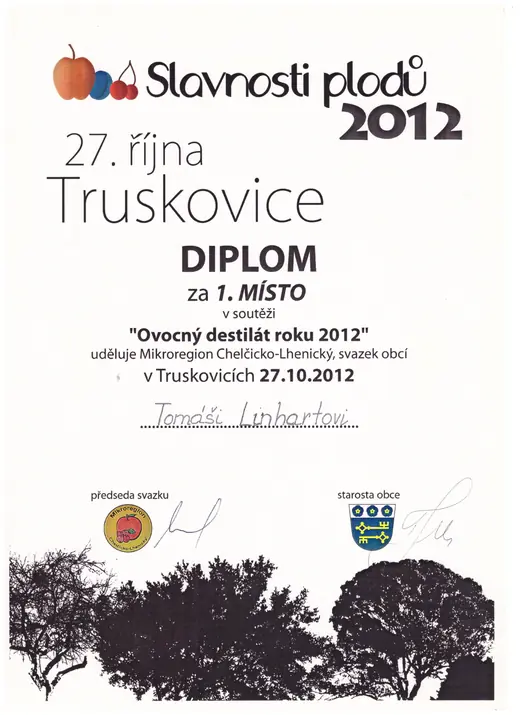Diplom: 2012 Slivovice