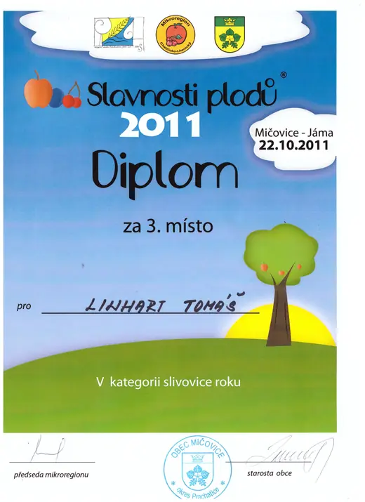 Diplom: 2011 Slivovice