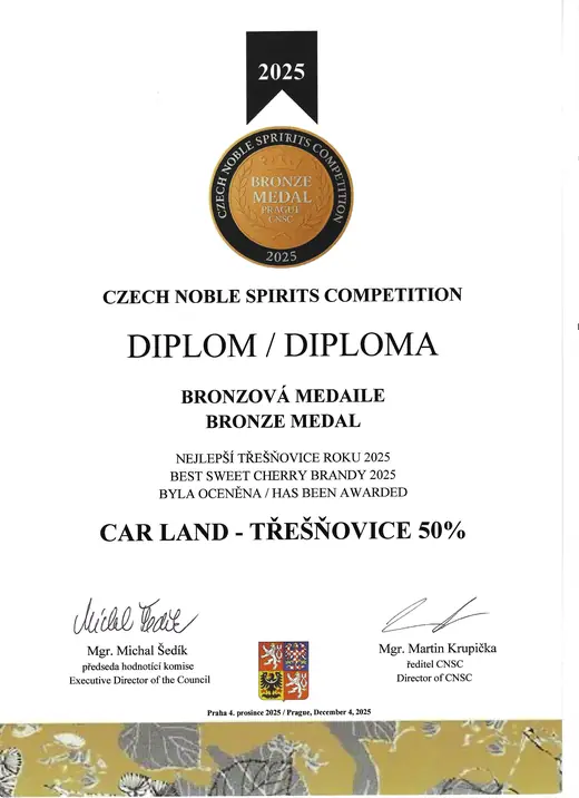 Diplom: Třešňovice — bronzová medaile, CNSC 2025